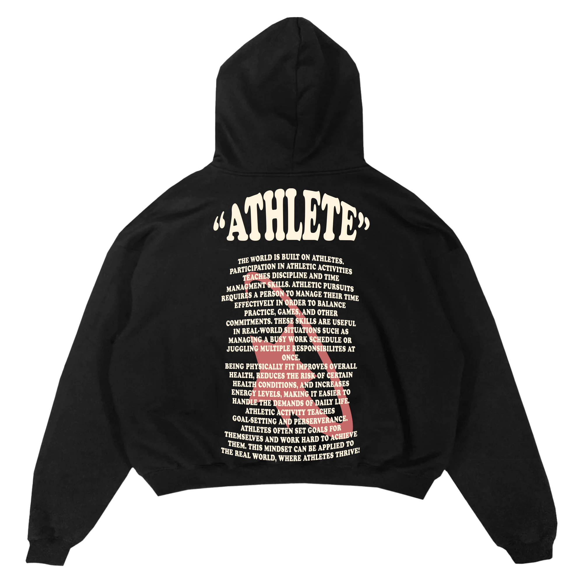 Black 2024 athletic hoodie