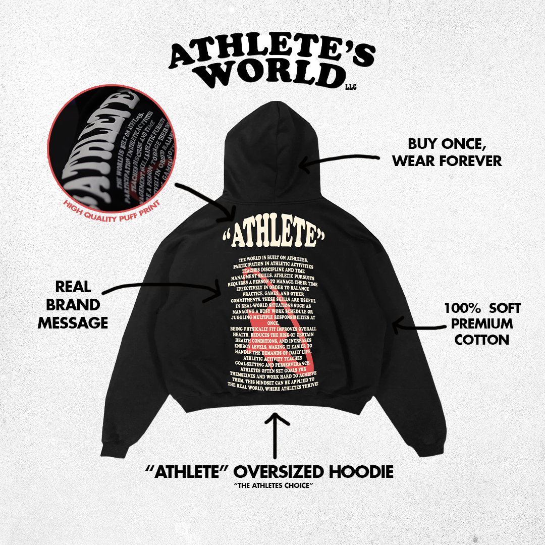 "Athlete" Black Hoodie